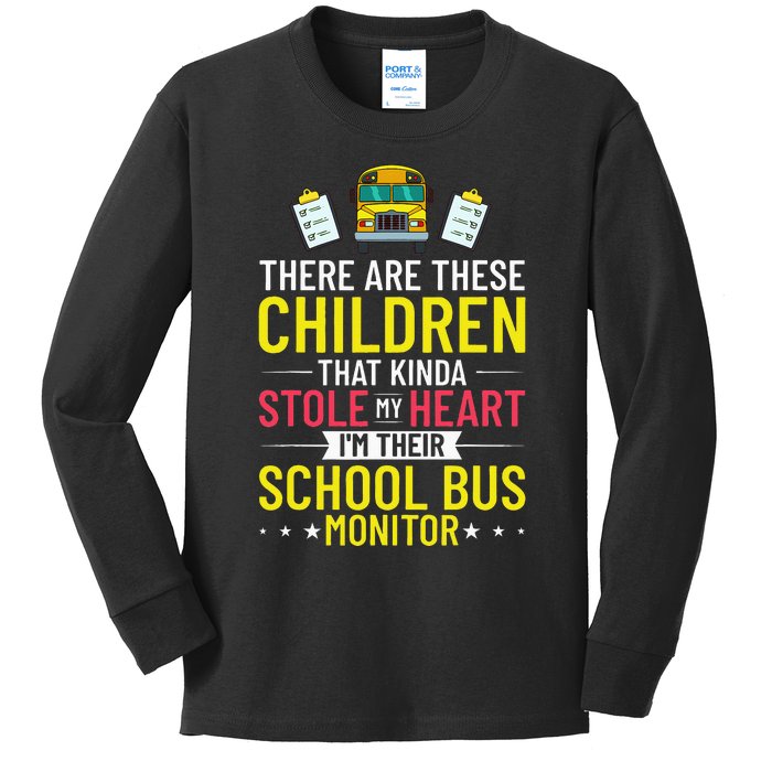 Bus Monitor School Bus Attendant Assistant Appreciation Kids Long Sleeve Shirt