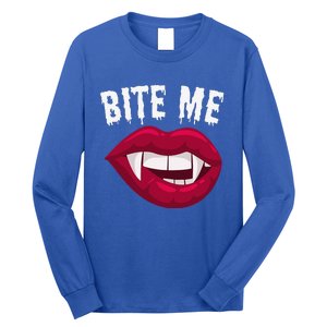 Bite Me! Sexy Vampire Lips Vampire Fangs Halloween Vampire Long Sleeve Shirt