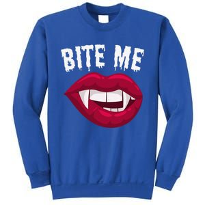 Bite Me! Sexy Vampire Lips Vampire Fangs Halloween Vampire Sweatshirt