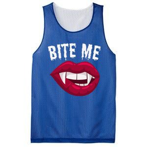 Bite Me! Sexy Vampire Lips Vampire Fangs Halloween Vampire Mesh Reversible Basketball Jersey Tank