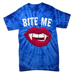 Bite Me! Sexy Vampire Lips Vampire Fangs Halloween Vampire Tie-Dye T-Shirt