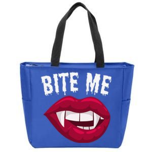 Bite Me! Sexy Vampire Lips Vampire Fangs Halloween Vampire Zip Tote Bag