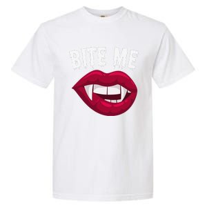 Bite Me! Sexy Vampire Lips Vampire Fangs Halloween Vampire Garment-Dyed Heavyweight T-Shirt