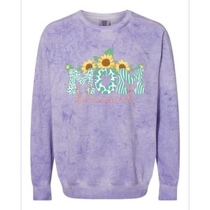 Blessed Mom Sunflower Cute Colorblast Crewneck Sweatshirt