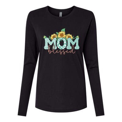 Blessed Mom Sunflower Cute Womens Cotton Relaxed Long Sleeve T-Shirt