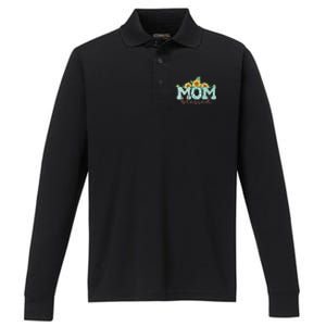 Blessed Mom Sunflower Cute Performance Long Sleeve Polo