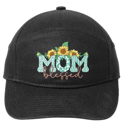 Blessed Mom Sunflower Cute 7-Panel Snapback Hat