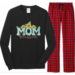 Blessed Mom Sunflower Cute Long Sleeve Pajama Set