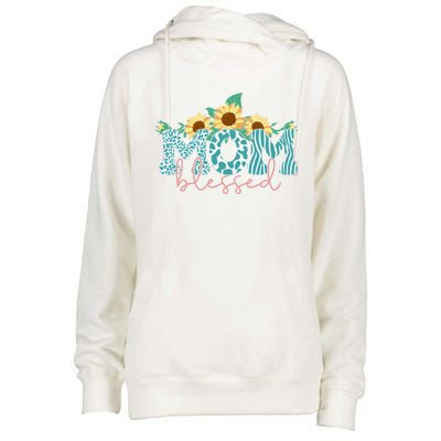 Blessed Mom Sunflower Cute Womens Funnel Neck Pullover Hood