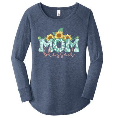 Blessed Mom Sunflower Cute Women's Perfect Tri Tunic Long Sleeve Shirt