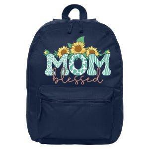 Blessed Mom Sunflower Cute 16 in Basic Backpack