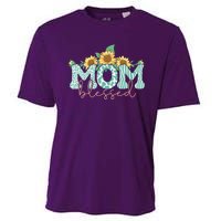 Blessed Mom Sunflower Cute Cooling Performance Crew T-Shirt