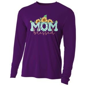 Blessed Mom Sunflower Cute Cooling Performance Long Sleeve Crew