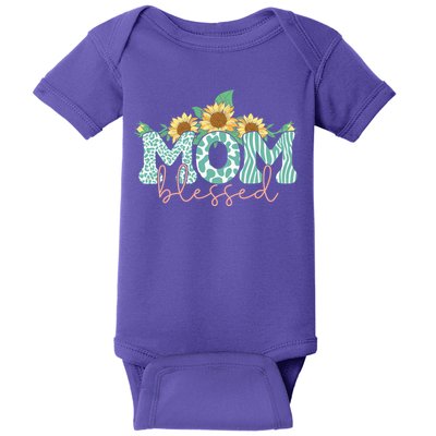 Blessed Mom Sunflower Cute Baby Bodysuit