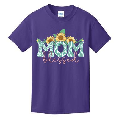 Blessed Mom Sunflower Cute Kids T-Shirt