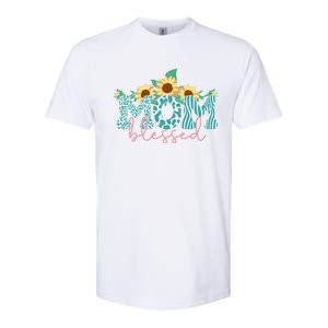 Blessed Mom Sunflower Cute Softstyle CVC T-Shirt