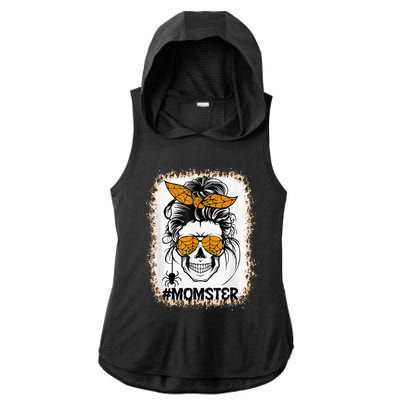 Bleached Momster Sugar Skull Mom Halloween Party Costume Ladies PosiCharge Tri-Blend Wicking Draft Hoodie Tank