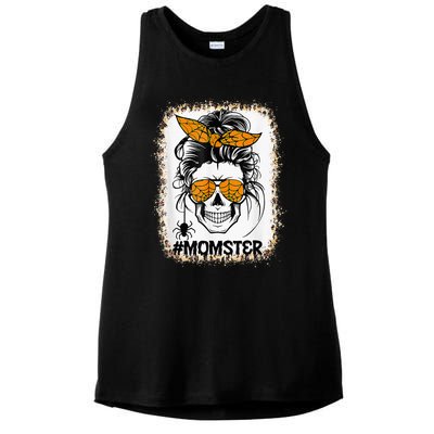 Bleached Momster Sugar Skull Mom Halloween Party Costume Ladies PosiCharge Tri-Blend Wicking Tank