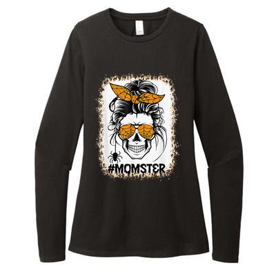 Bleached Momster Sugar Skull Mom Halloween Party Costume Womens CVC Long Sleeve Shirt