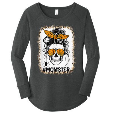 Bleached Momster Sugar Skull Mom Halloween Party Costume Women's Perfect Tri Tunic Long Sleeve Shirt