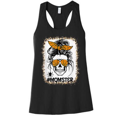 Bleached Momster Sugar Skull Mom Halloween Party Costume Women's Racerback Tank