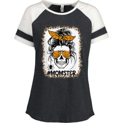 Bleached Momster Sugar Skull Mom Halloween Party Costume Enza Ladies Jersey Colorblock Tee