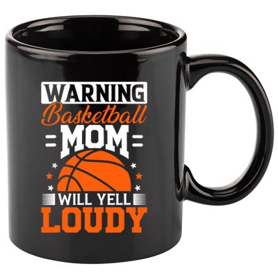 Basketball Mom Sticker 11oz C Handle Ceramic Mug