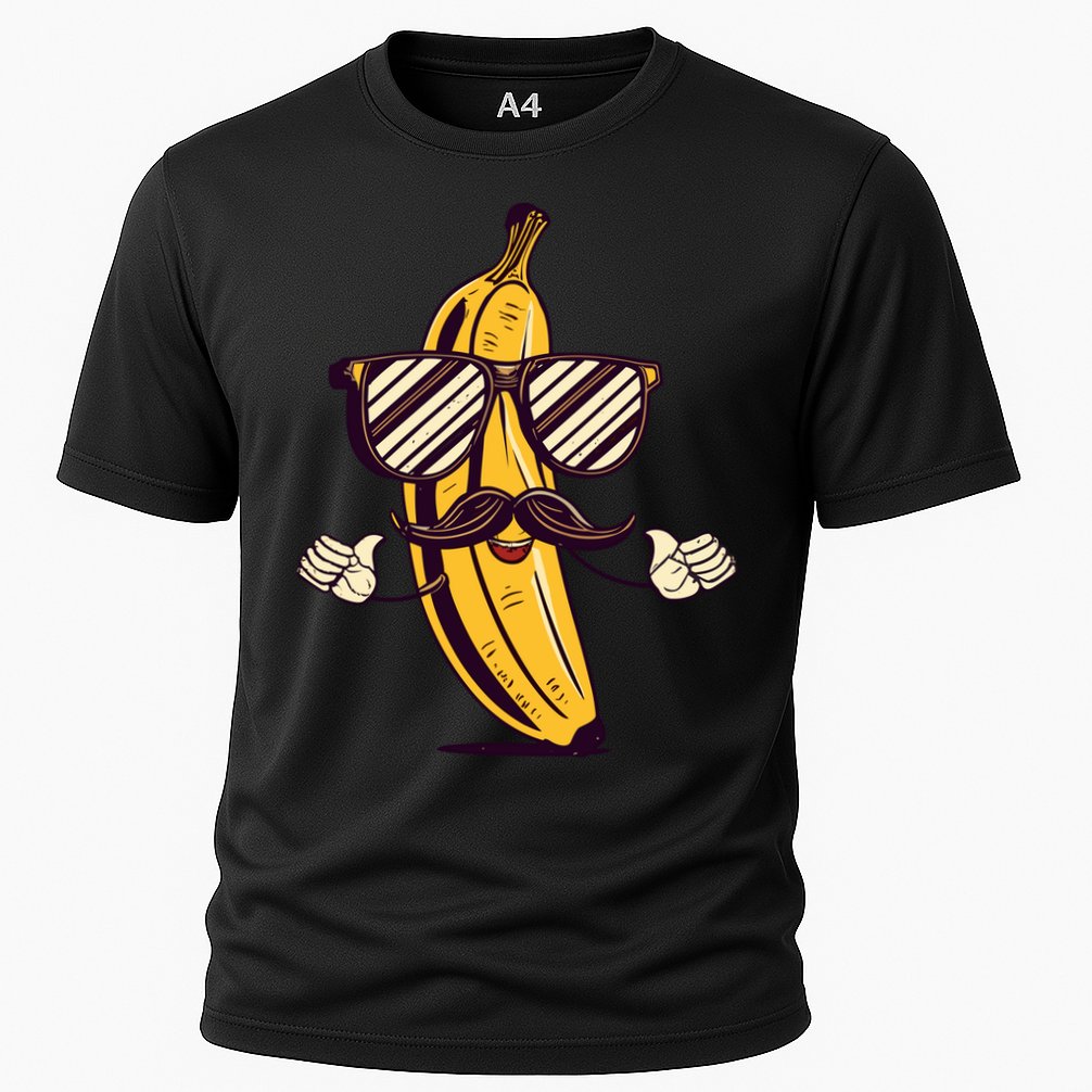 Banana Mustache Sunglasses Face Funny Fruit Cool Banana Gift Cooling Performance Crew T-Shirt