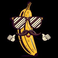 Banana Mustache Sunglasses Face Funny Fruit Cool Banana Gift Bucket Hat