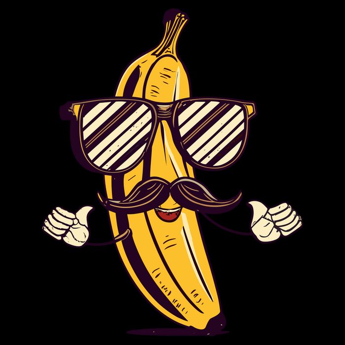 Banana Mustache Sunglasses Face Funny Fruit Cool Banana Gift Bucket Hat