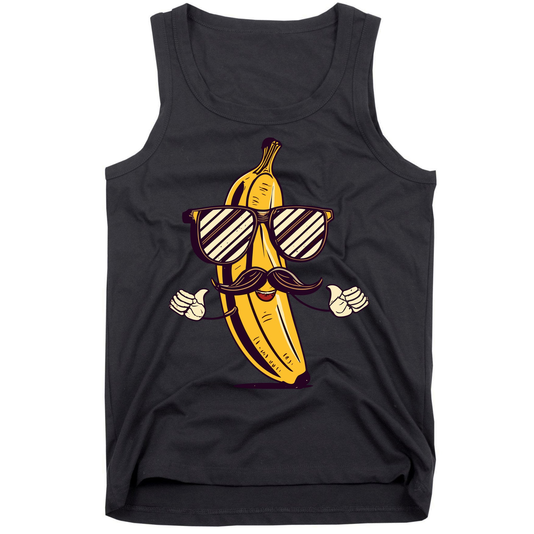 Banana Mustache Sunglasses Face Funny Fruit Cool Banana Gift Tank Top