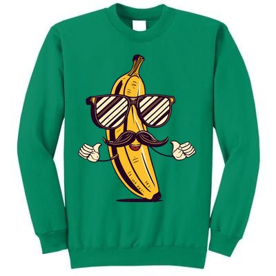 Banana Mustache Sunglasses Face Funny Fruit Cool Banana Gift Sweatshirt