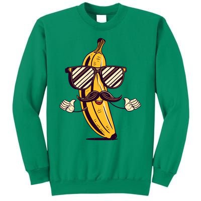 Banana Mustache Sunglasses Face Funny Fruit Cool Banana Gift Sweatshirt