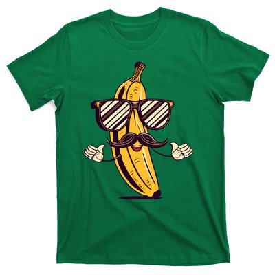 Banana Mustache Sunglasses Face Funny Fruit Cool Banana Gift T-Shirt