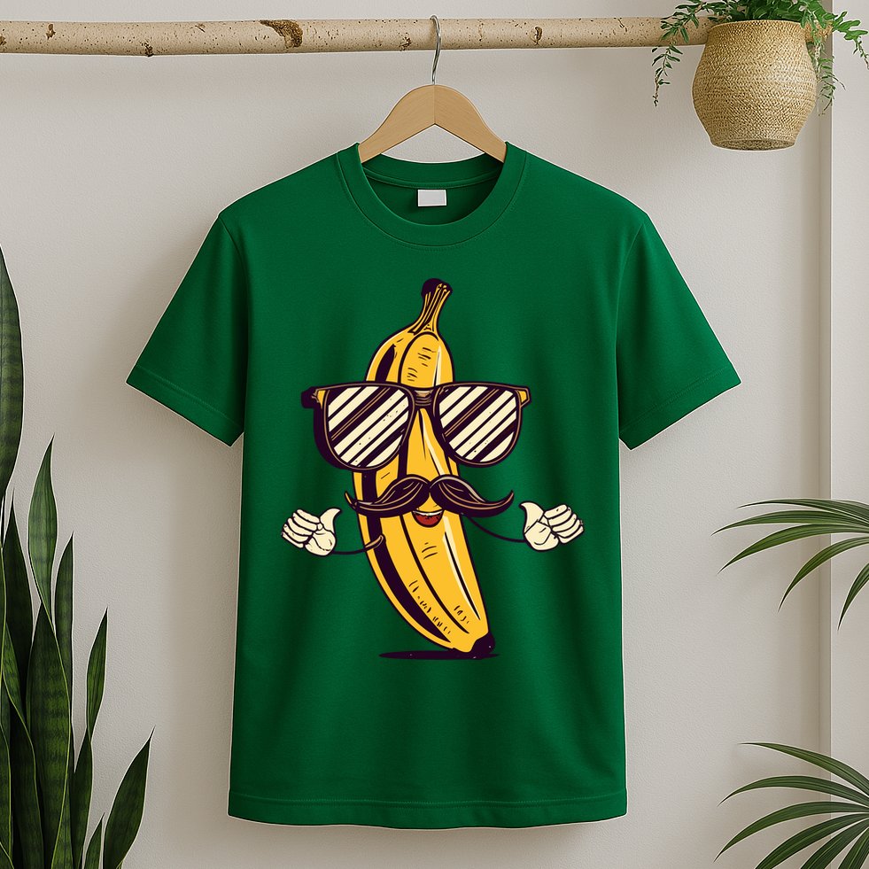 Banana Mustache Sunglasses Face Funny Fruit Cool Banana Gift T-Shirt