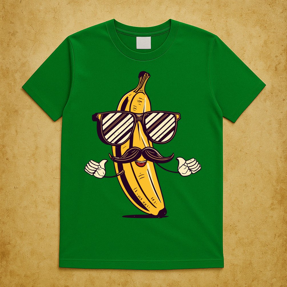 Banana Mustache Sunglasses Face Funny Fruit Cool Banana Gift T-Shirt