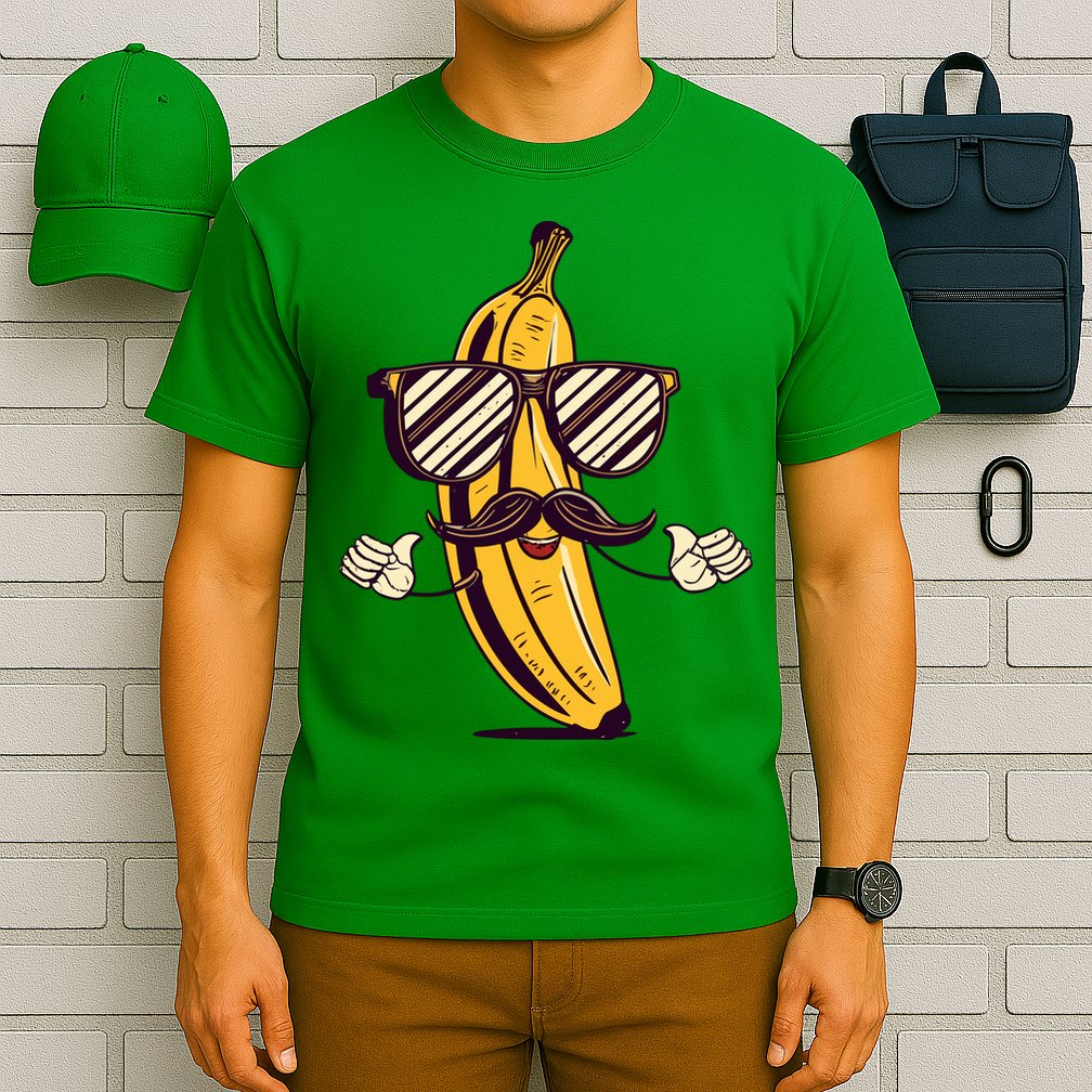 Banana Mustache Sunglasses Face Funny Fruit Cool Banana Gift T-Shirt