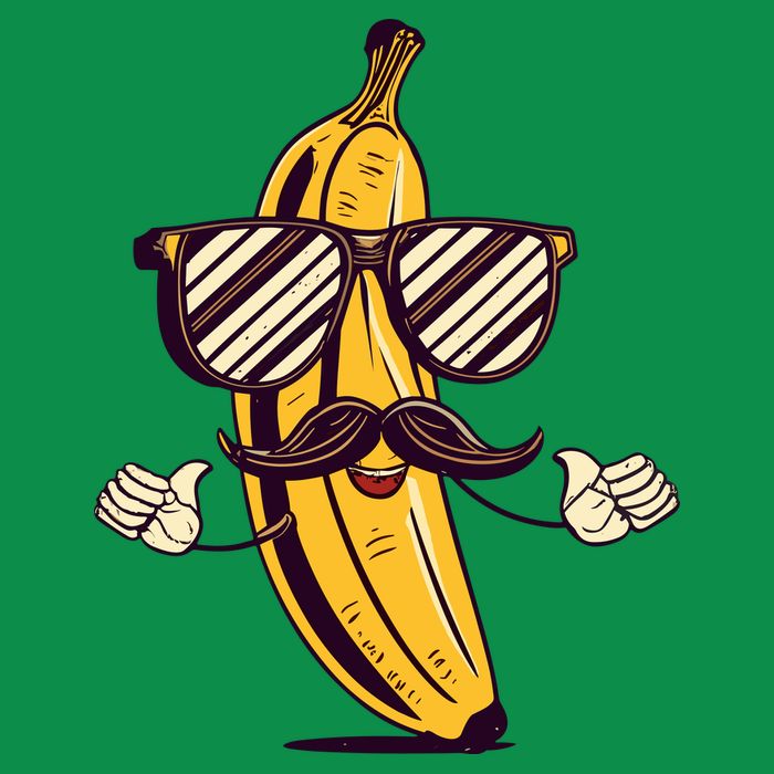 Banana Mustache Sunglasses Face Funny Fruit Cool Banana Gift T-Shirt