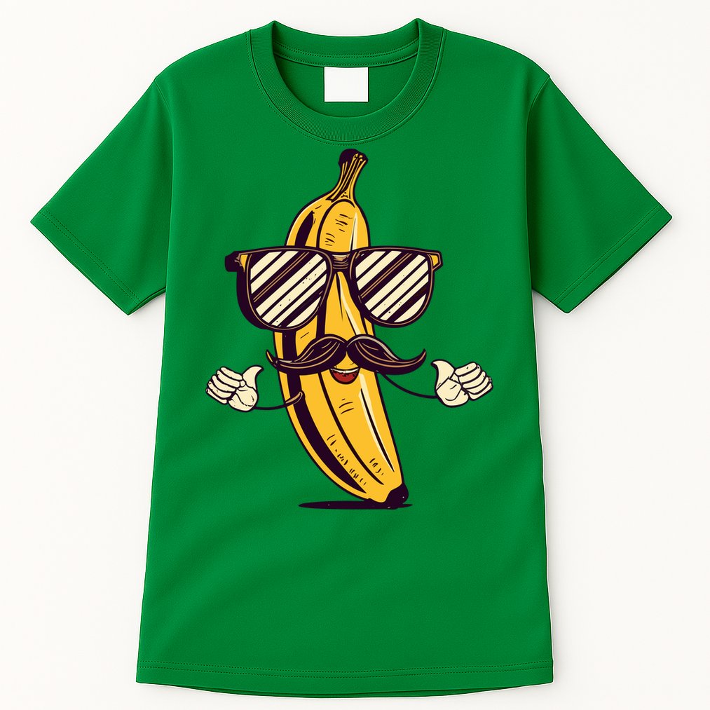 Banana Mustache Sunglasses Face Funny Fruit Cool Banana Gift Tall T-Shirt
