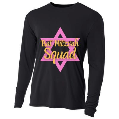 Bat Mitzvah Squad Girl Jewish Star Of David 13 Years Old Cooling Performance Long Sleeve Crew