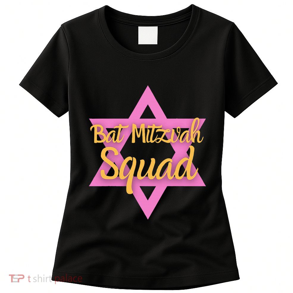 Bat Mitzvah Squad Girl Jewish Star Of David 13 Years Old Womens T-Shirt