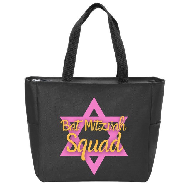 Bat Mitzvah Squad Girl Jewish Star Of David 13 Years Old Zip Tote Bag