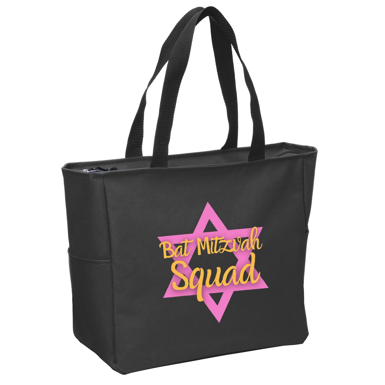 Bat Mitzvah Squad Girl Jewish Star Of David 13 Years Old Zip Tote Bag