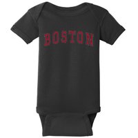 Boston Massachusetts Souvenir Sport College Style Text Baby Bodysuit