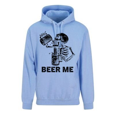 Beer Me Skeleton Scary Spooky Drinking Party Gift Unisex Surf Hoodie