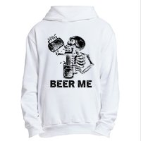 Beer Me Skeleton Scary Spooky Drinking Party Gift Urban Pullover Hoodie