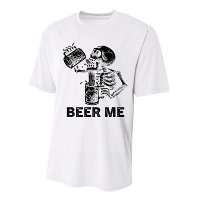 Beer Me Skeleton Scary Spooky Drinking Party Gift Performance Sprint T-Shirt