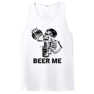 Beer Me Skeleton Scary Spooky Drinking Party Gift PosiCharge Competitor Tank