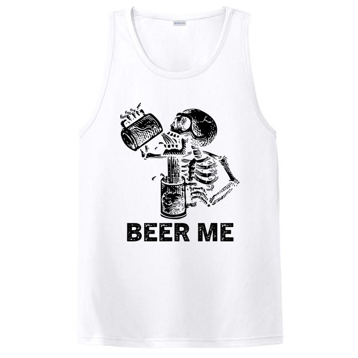 Beer Me Skeleton Scary Spooky Drinking Party Gift PosiCharge Competitor Tank