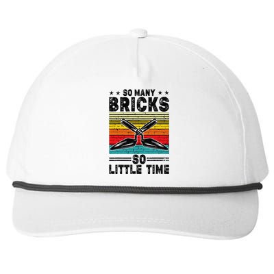 Brick Mason So Many Bricks So Little Time Brick Layer Snapback Five-Panel Rope Hat